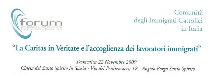 "La Caritas in Veritate e l’accoglienza dei lavoratori immigrati"