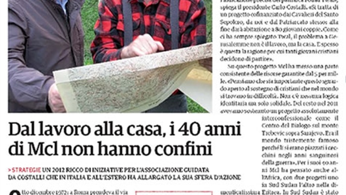 "Dal lavoro alla casa, i 40 anni di MCL non hanno confini"