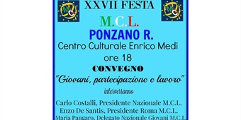 PONZANO ROMANO: CONVEGNO "GIOVANI, PARTECIPAZIONE E LAVORO"