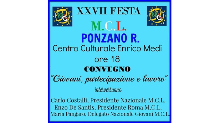 PONZANO ROMANO: CONVEGNO "GIOVANI, PARTECIPAZIONE E LAVORO"