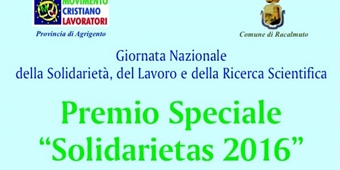 Racalmuto (AG): Premio Speciale "Solidarietas 2016"