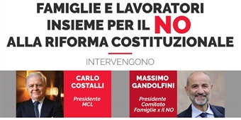 Roma: "Famiglie e lavoratori insieme per il NO alla riforma costituzionale"