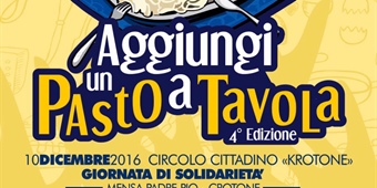 Crotone: "Aggiungi un posto a tavola"