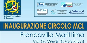 Francavilla Marittima (CS): inaugurazione nuovo circolo MCL