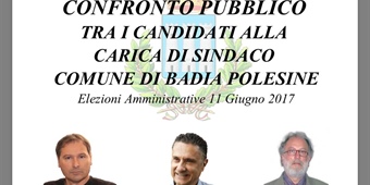 Badia Polesine: confronto pubblico tra i candidati alla carica di sindaco